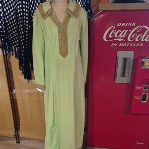Elegant Green and Gold Women's Dress